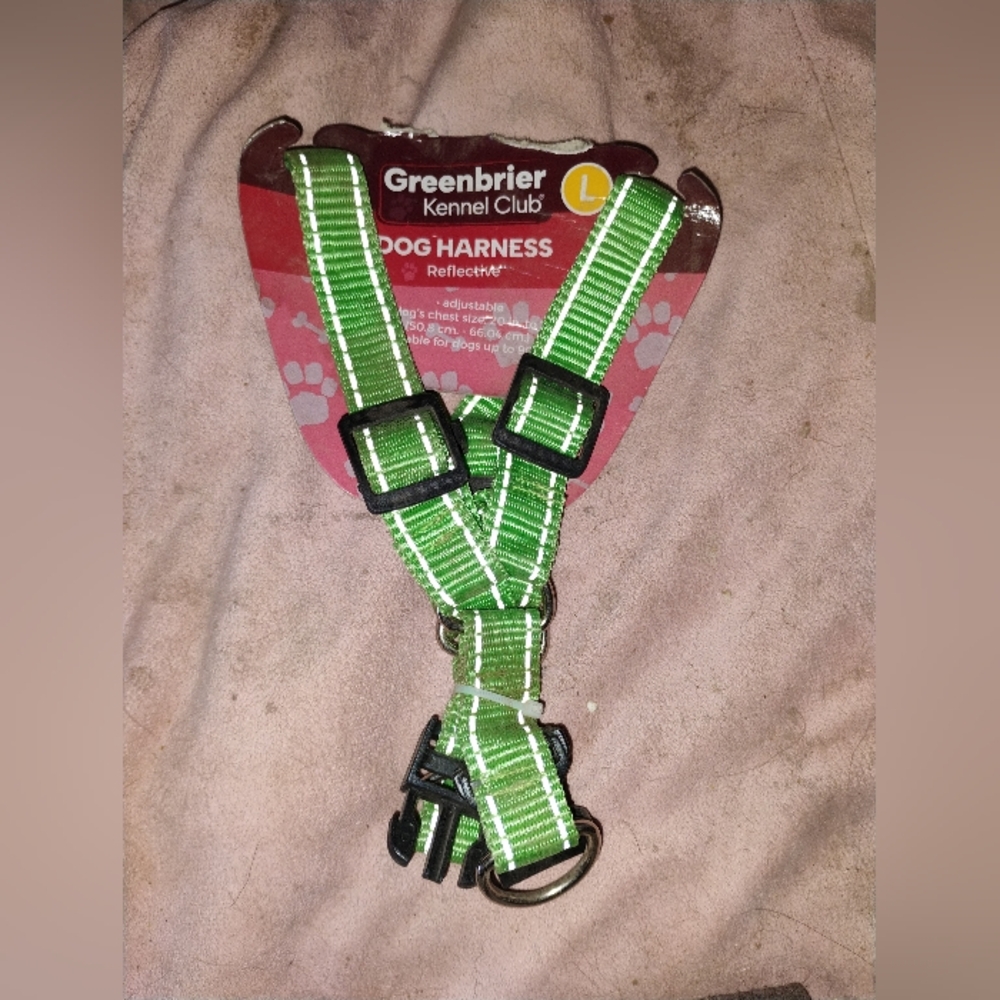 Greenbrier Kennel Club Reflective Puppy Dog Harness GREEN FITS SMALL TO SM/MED